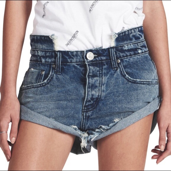 One Teaspoon Pants - One Teaspoon Bandits Blue Society Denim Shorts 28
